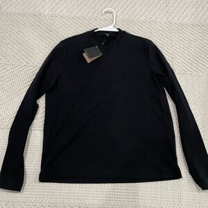Massimo Dutti Black Crew Neck Top